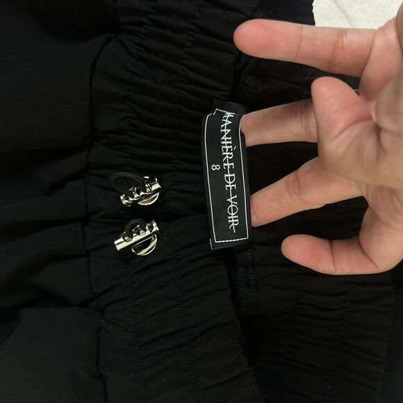 MANIERE DE VOIR dungee LACE-UP CARGO PANTS - BLACK US SIZE 8 Grunge - Picture 14 of 14